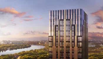 В жилом районе на северо-западе Москвы завершаются работы по остеклению фасада центрального объекта третьей очереди В жилом районе на северо-западе Москвы завершаются работы по остеклению фасада центрального объекта третьей очереди