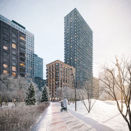 На Окской улице завершили остекление четырех корпусов ЖК