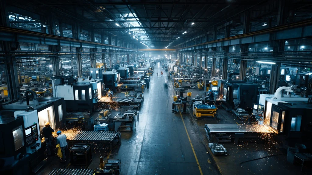 Фрезерные станки на производственной линии