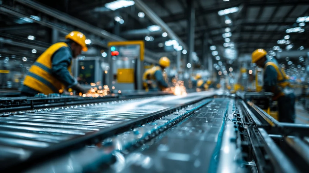 Процесс установки чиллера в производственной линии