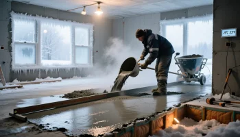 Можно ли заливать стяжку пола зимой