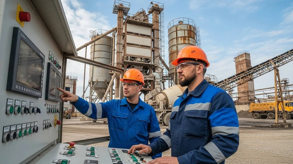 Сервисное обслуживание узлов асфальтобетонного завода инженерами