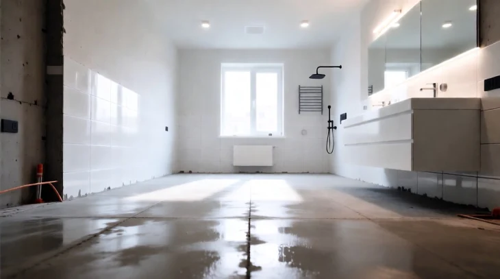 Стяжка пола в санузле