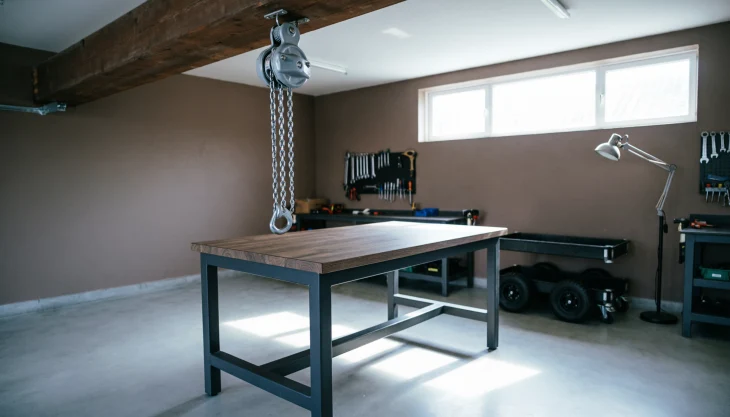Как обустроить мастерскую в гараже: подъем тяжелых грузов без лишних сложностей