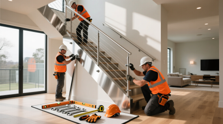 Изготавливаем и устанавливаем любые перила, поручни и ограждения с ригелями из нержавеющей стали Изготавливаем и устанавливаем любые перила, поручни и ограждения с ригелями из нержавеющей стали