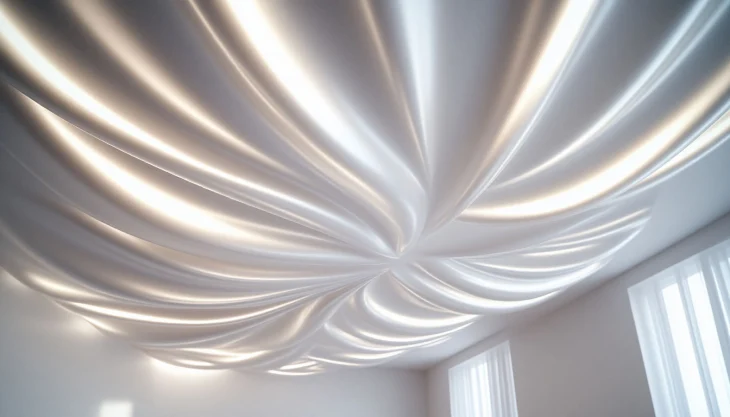 Тканевые натяжные потолки в интерьере жилых помещений