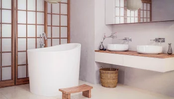 Дизайн ванной комнаты в японском стиле