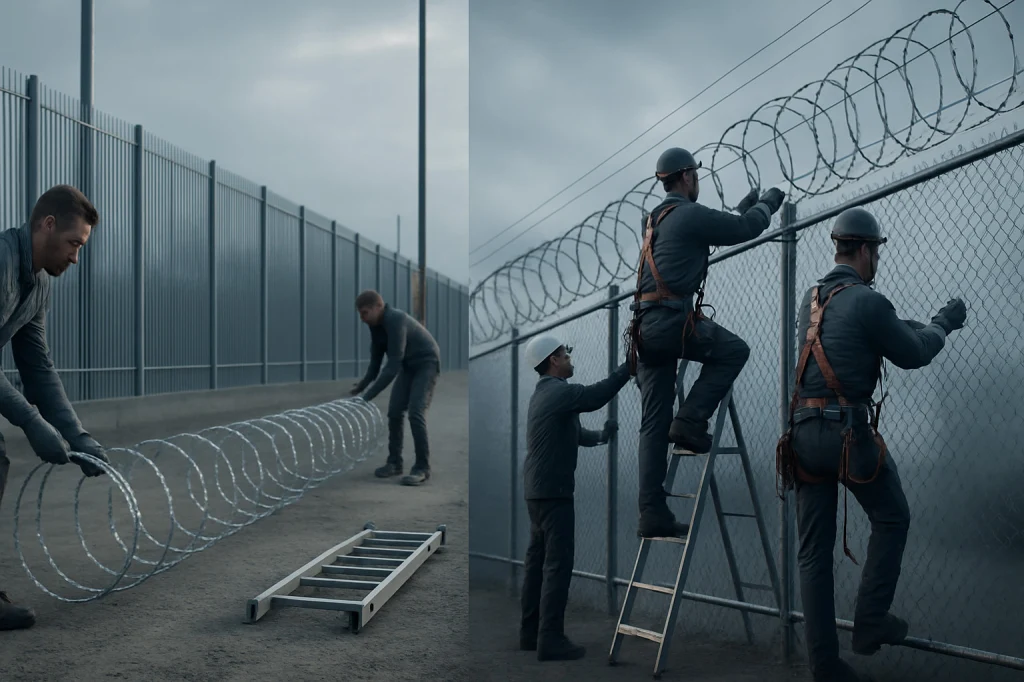 Какой способ растягивания егозы эффективнее &mdash; на земле или сразу на заборе