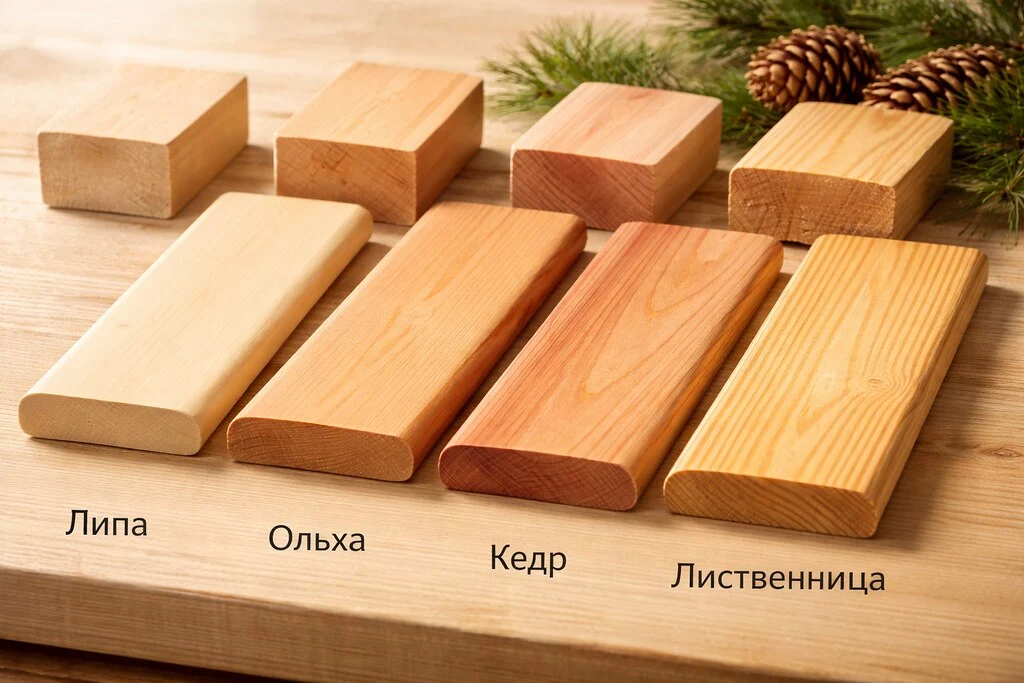 Породы древесины для бани