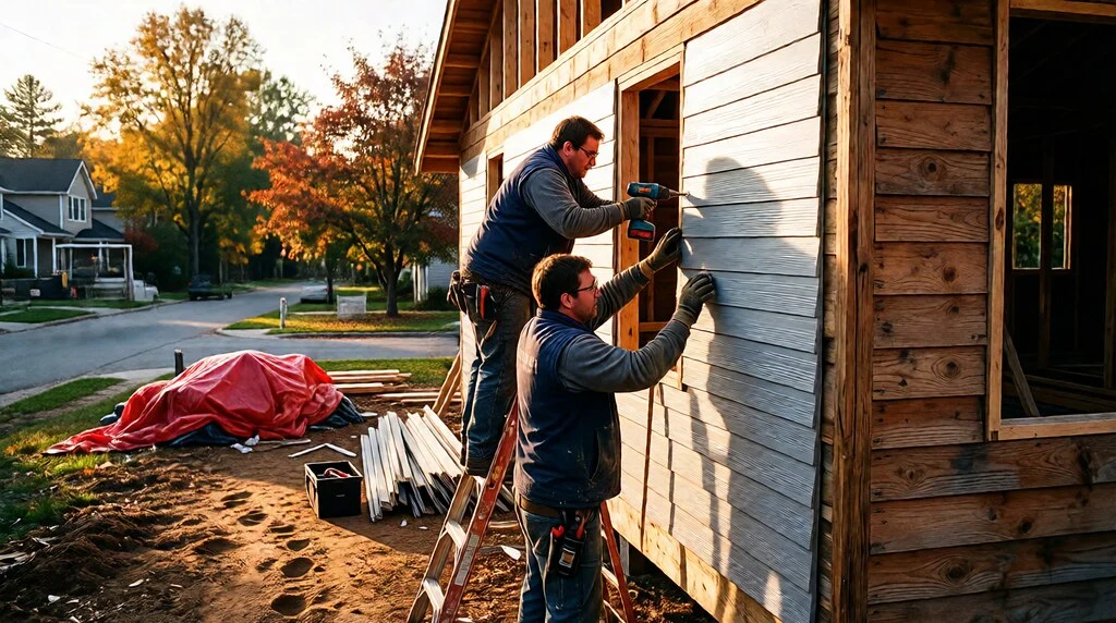 Фасад в деревянном доме