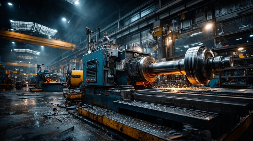 Токарные металлообрабатывающие станки в работе