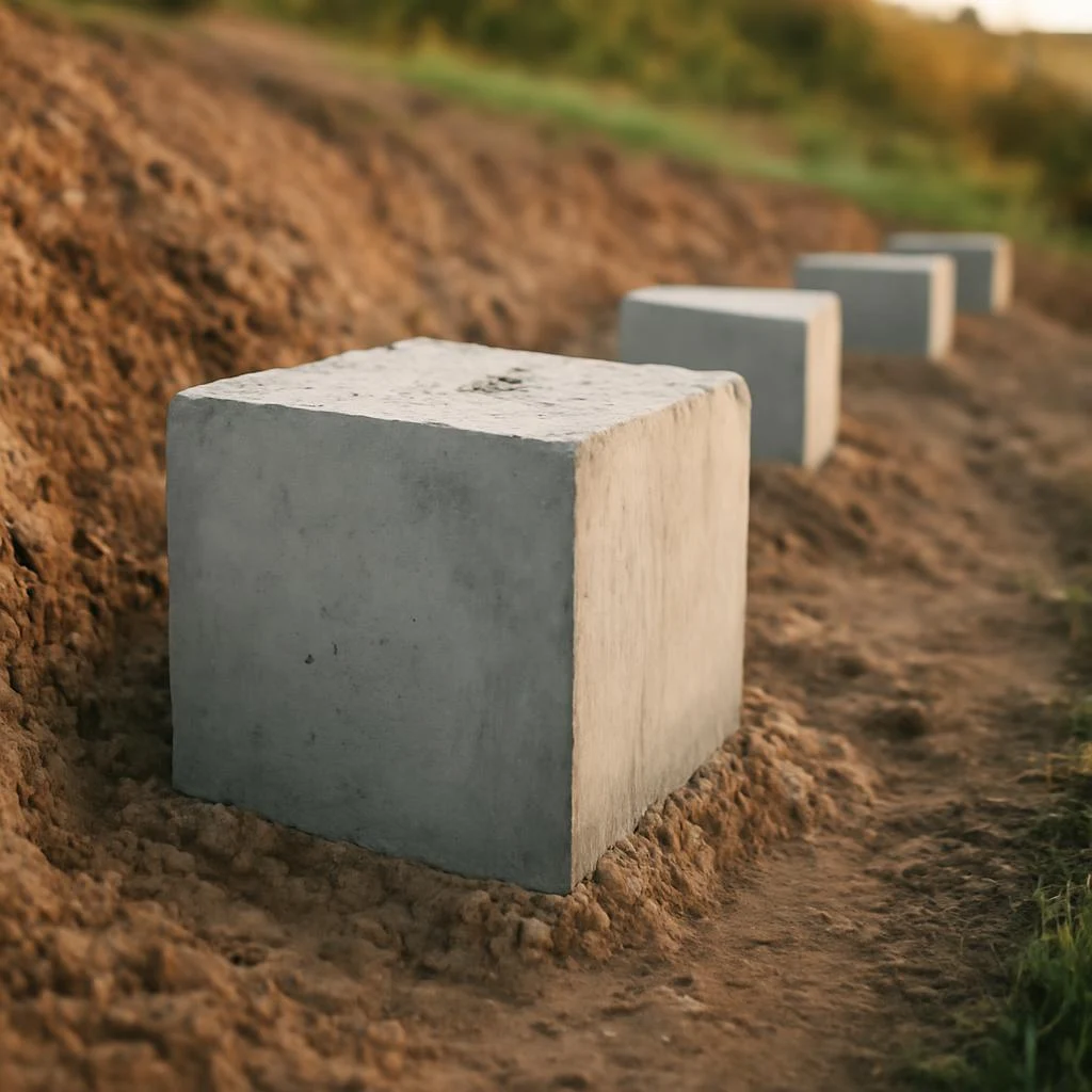 Применение блока ФБС 9.4.6 в строительстве фундамента на склоне