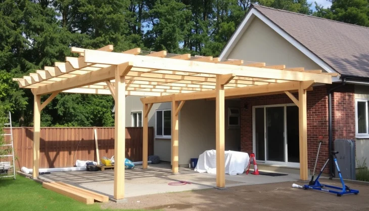 Строительство деревянного навеса для машины шаг за шагом