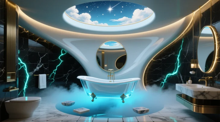 Как создать необычный интерьер ванной комнаты