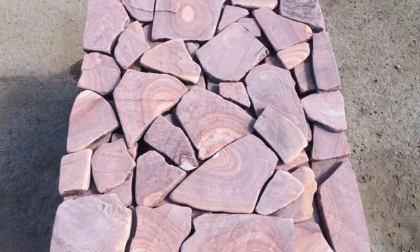 Камень галтованный Розовый с разводом песчаник природный 0