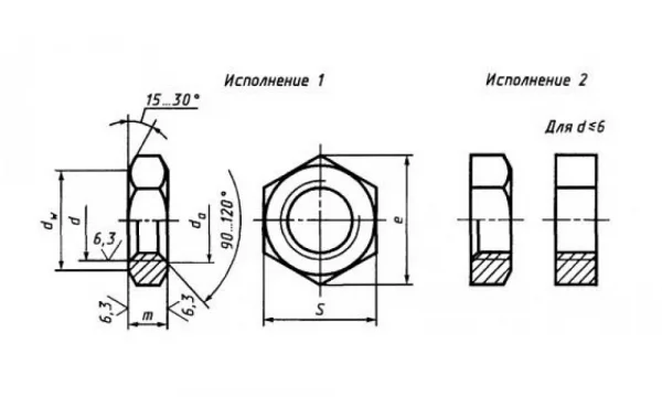 Гайка низкая ГОСТ 5916-70