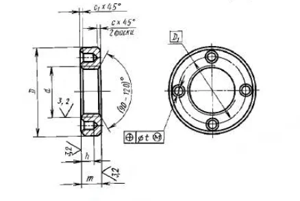 Гайка круглая с отверстиями на торце &laquo;под ключ&raquo; ГОСТ 6393-73 0