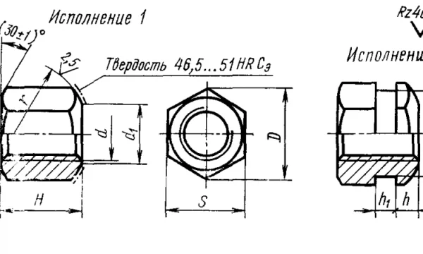 Гайка со сферическим торцом ГОСТ 14727-69