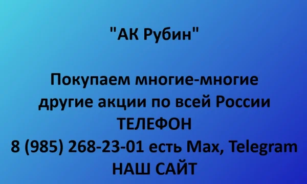 Покупаем акции &laquo;АК Рубин&raquo; по выгодной цене! 0