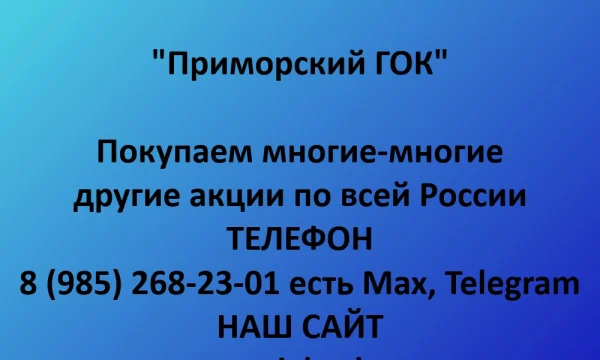 Покупаем акции &laquo;Приморский ГОК&raquo; по выгодной цене! 0