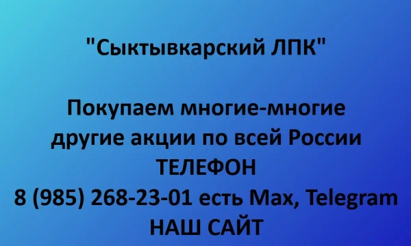 Покупаем акции &laquo;Сыктывкарский ЛПК&raquo; по выгодной цене! 0