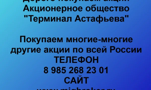 Продать акции «Терминал Астафьева» по выгодной цене. 0