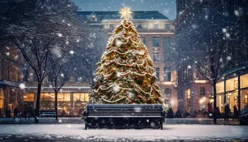 Две трети россиян хотели бы видеть наряженную ель во дворе