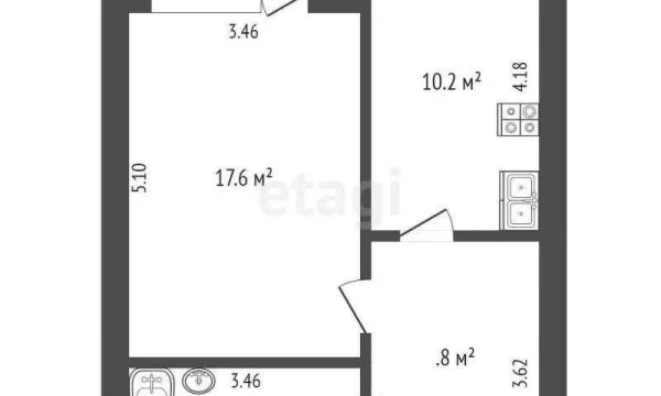 Уютная 1-комнатная квартира 42,6 м&sup2; с ремонтом и техникой в 3-м Заречном &mdash; заезжай и живи 1