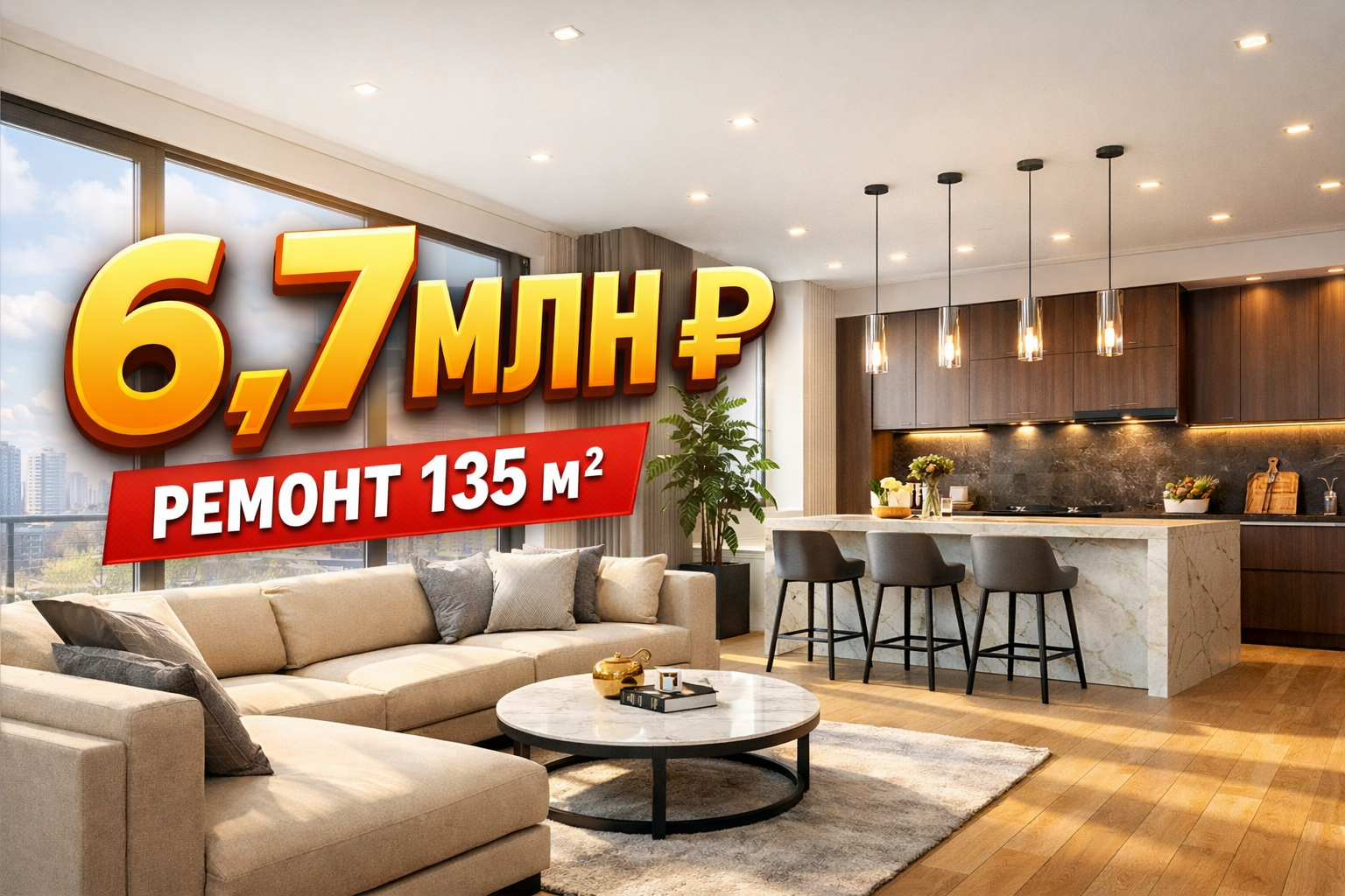 Сколько стоит ремонт квартиры 135 м² в новостройке в Москве: разбор реального проекта 0 Сколько стоит ремонт квартиры 135 м² в новостройке в Москве: разбор реального проекта 0
