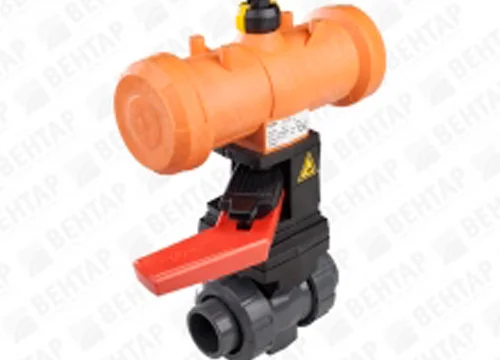Шаровый кран с пневмоприводом +GF+ тип 230 d40 PVC-U 0