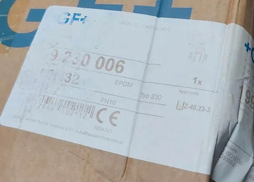 Шаровый кран с пневмоприводом +GF+ тип 230 d40 PVC-U 1